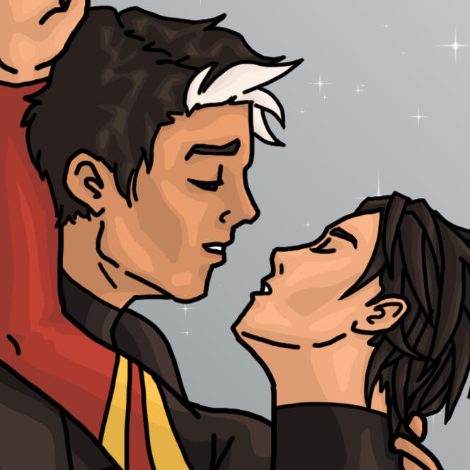 JayRoy Zine Banner, the Bullets & Arrows title is above a composite logo made of Jason's and Roy's symbols a bat and arrow in red with a shade gradient of yellow. In the background a bow and two guns in white over a city skyline in gradient of orange to pi